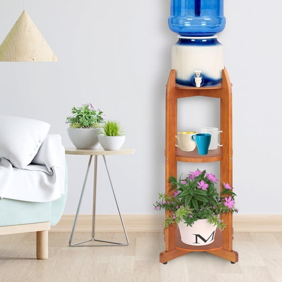 Natural Solid Wood Water Dispenser Stand 32.8"H -  Floor Stands for 5 Gallon Bottles