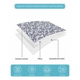 thumbnail image 5 of Quilts Twin Size, Navy Blue Floral Soft Comforter Bedding Set for Bed, Vintage Art Flowers Pattern Lightweight Quilted Bedspread with Pillow Cover(2 Pieces) for All Season, 68x86 Inch, 5 of 6