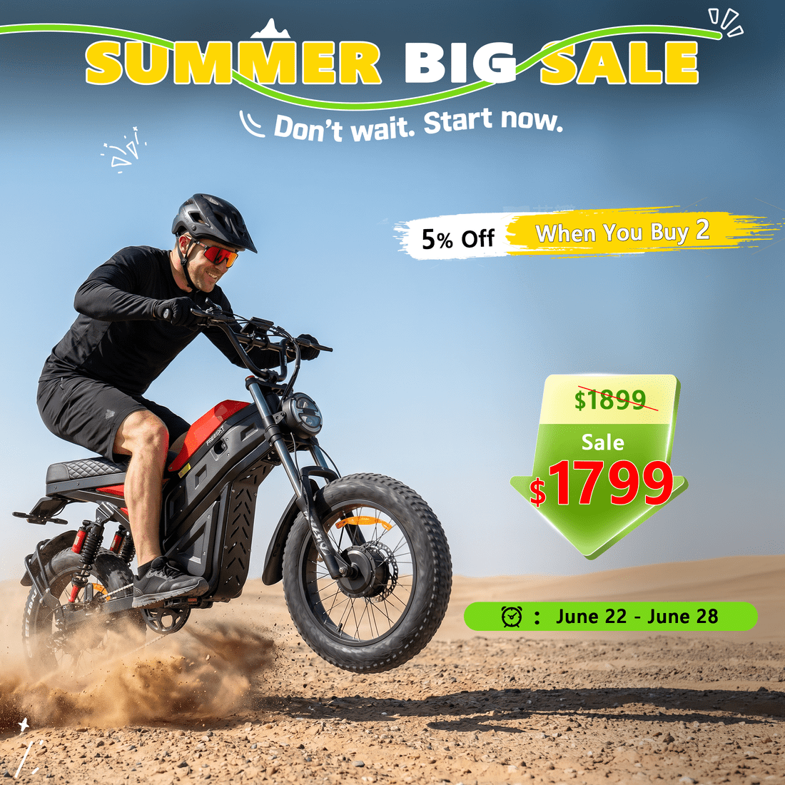 FREESKY 4000W Dual Motor Electric Bike for Adult, 2880WH 60AH Battery 38MPH 200 Miles, 20" Fat Tires Full Suspension AWD All Terrain Moped