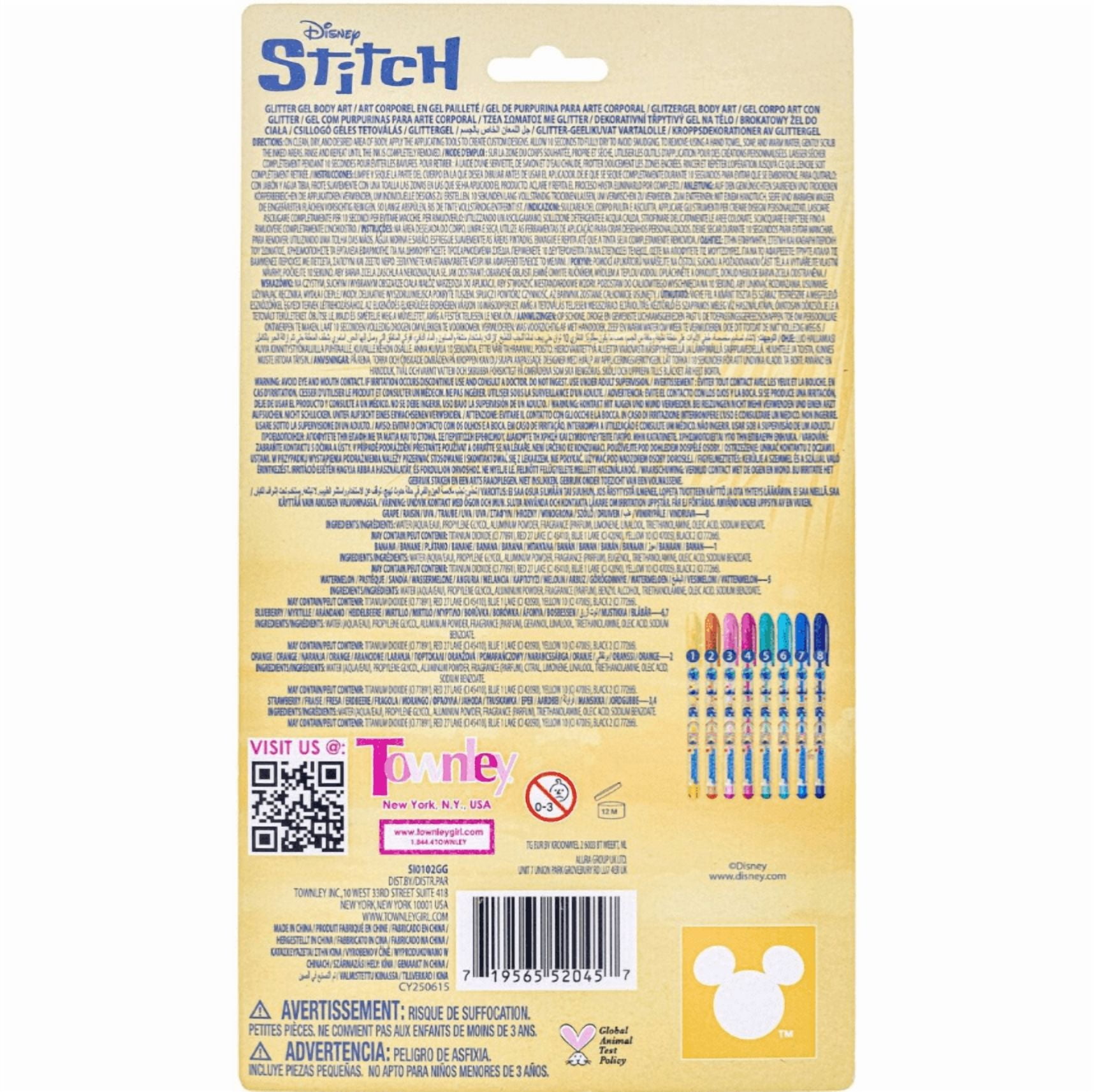 Stitch 8pk Glitter Body Art Set