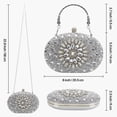 thumbnail image 3 of Monedero de mano Suhatjia Rhinestone Pearl Silver para mujer, 3 of 7