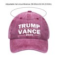 thumbnail image 4 of Trump Vance 2024 Sombrero Bordado Papá Ajustable para Hombres Mujeres (vino) Rojo, 4 of 5