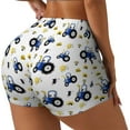 thumbnail image 2 of Kdxio Tractor And Vehicle Print Workout Shorts for Women Seamless Soft Smooth Gym Yoga Scrunch Active Shorts, 2 of 5