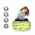 thumbnail image 2 of Bus Storage Toy Bag Chair, Horizontally Arranged Trees and Transportation Vehicles Urban Elements, Stuffed Animal Organizer Washable Bag, Large Size, Pale Green Multicolor, by Ambesonne, 2 of 3