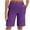 Purple, variant on ABATAB Womens Summer Shorts Elastic Waist Casual Wide Leg Shorts Bermuda Knee Length Loose Shorts with Pockets