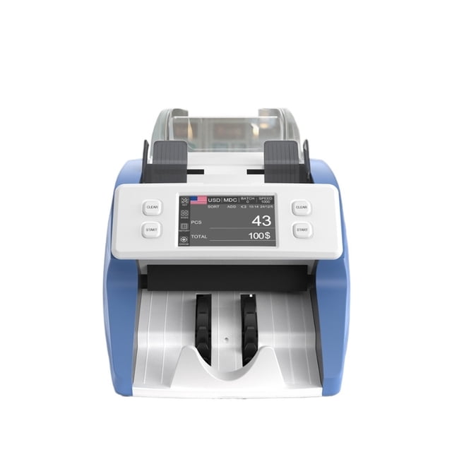 Commercial Multi-Currency Cash Counting Machine with Total Amount