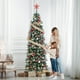 thumbnail image 5 of Árbol de Navidad con Lápiz Artificial Flocado de Nieve de 6 Pies, Árbol de Navidad Delgado sin Iluminación con Conos de Pino, Soporte de Metal con Puntas de Ramas de PVC, para Decoración, 5 of 13