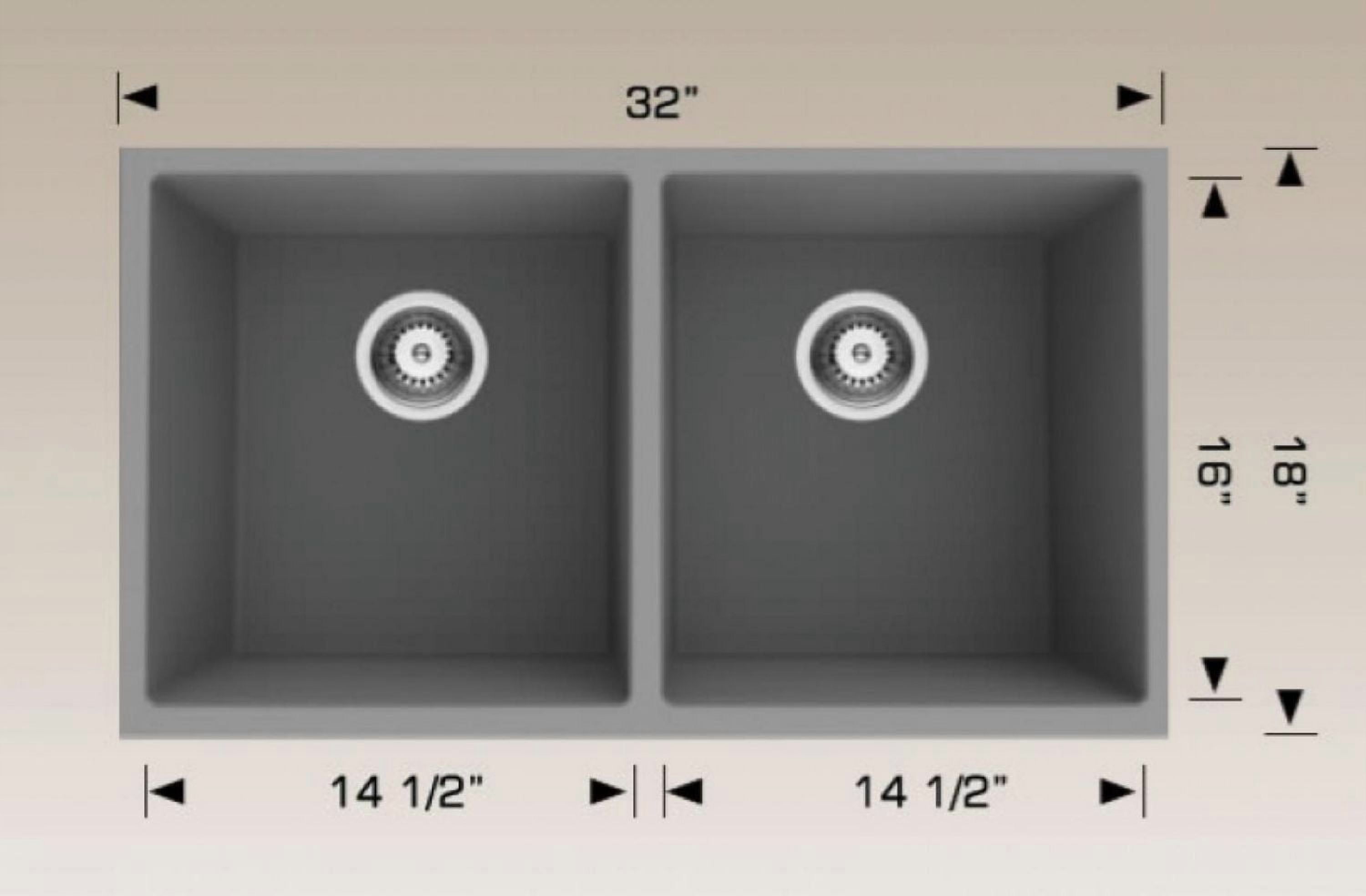 American Imaginations 32-in. W CSA Approved Coffee Kitchen Sink With 2 Bowl