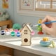 thumbnail image 4 of Kit de casa de pájaros de madera para hacer tú mismo (paquete de 2) | Set de pintura para manualidades infantiles con 12 colores, 4 pinceles y 2 rotuladores | Fácil montaje sin pegamento, seguro y, 4 of 6