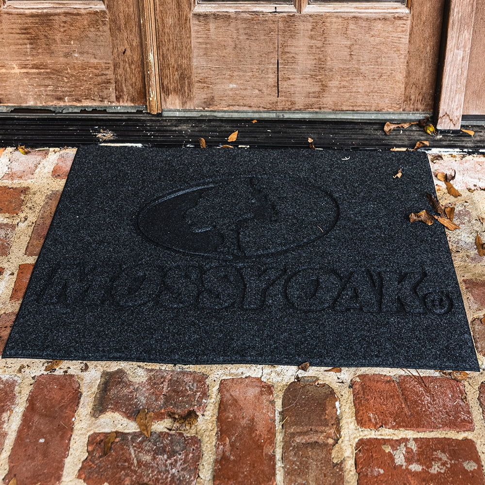 Mossy Oak Impressions Recycled Rubber Indoor Outdoor All Weather Non-slip Doormat, Onyx, 2' x 3'