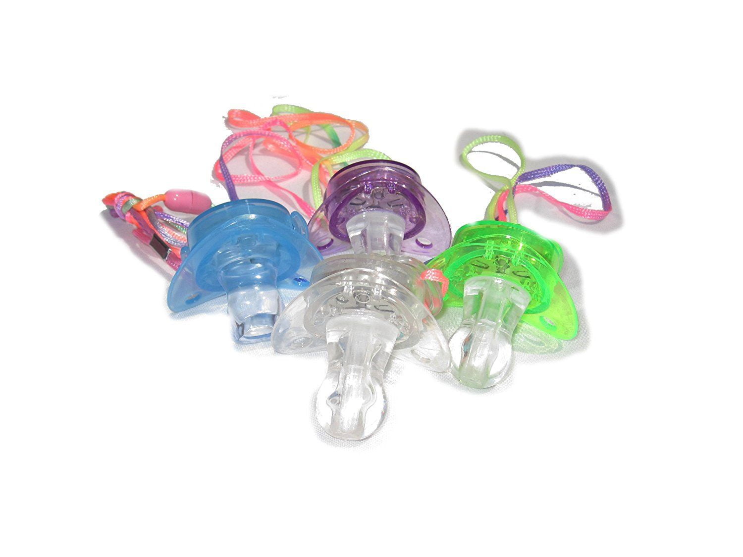 8 Pieces Led Light up Pacifier Necklace Glowing Flashing Party Favors Led Light Pacifiers Toy for Boy, Girls and Adults