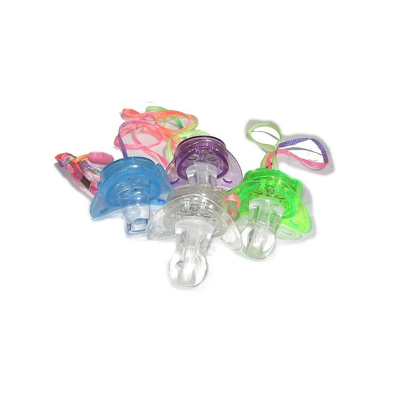 8 Pieces Led Light up Pacifier Necklace Glowing Flashing Party Favors Led Light Pacifiers Toy for Boy, Girls and Adults