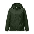 thumbnail image 6 of ClodeEU Women's Packable Hooded Windbreaker Jacket, Lightweight Water Resistant Full Zip Coat Army Green,Women's Plus L, 6 of 8