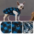 thumbnail image 3 of Unique Bargains Small Dog Cat Jumpers Plaid Polar Fleece Clothes Blue Black L, 3 of 7
