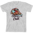 thumbnail image 3 of Thanksgiving Turkey Chill Adult Heather Gray Crew Neck Short Sleeve Tee-Medium, 3 of 4