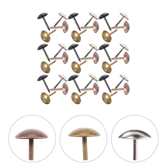 FENGGUIQU 200pcs Upholstery Tacks Assorted Colors Round Nails for Furniture Decoration and Repair