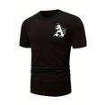 thumbnail image 3 of Men's Casual Crew Neck Graphic T-shirt with Stylish Letter Print, Versatile Short Sleeve Tee for Summer Sport And Casual Wear, 3 of 8
