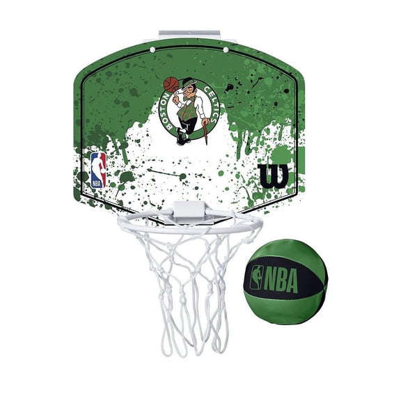 Wilson NBA Boston Celtics Mini Hoop Basketball Net Ball Set