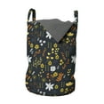 thumbnail image 1 of Spring Laundry Bag, Childish Doodle Art Pattern with Different Blossoms Leaves Dots and Small Triangles, Basket with Handles Drawstring Closure for Laundromats, 13" x 19", Multicolor, by Ambesonne, 1 of 4