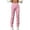 Pink, variant on Women Denim Embroidered Straight Leg Pants Stretch Patch Denim Stacked Straight Leg Jeans For Women