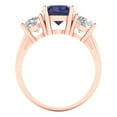 thumbnail image 4 of 3.25ct round cut blue sapphire 18k rose gold 3 stone Bridal Wedding Engagement Promise Anniversary Ring for Women size 8.5, 4 of 7