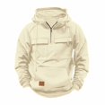 thumbnail image 3 of MHFRRA Sudadera con Capucha Informal, Chaqueta Cálida con Forro y Bolsillo Frontal para Uso Diario Al Aire Libre, Otoño E Invierno Beige, 3 of 6