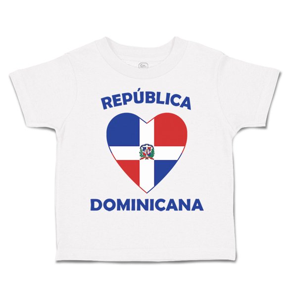 Toddler T-Shirt Heart Love Reublica Dominican Republic Boy & Girl Clothes Cotton Funny Tee A White 6 Months