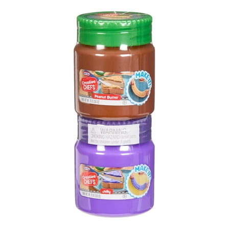 Creative Chefs Jar of Peanut Butter and Jelly with Make-It Mix Play Sand, Ages 3 