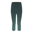 thumbnail image 7 of Womens Capri Pants, Audhol Women's Cropped Pants High Waisted Leggings Lightweight Soft Leggings for Gym Yoga Workout Yoga Pants Women Green 2XL, 7 of 7