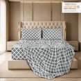 thumbnail image 3 of Lux Decor King Bed Sheets Set 4 Piece - Quatrefoil Pattern, Ultra Soft Sheet Deep Pocket Fit, Wrinkle Free, Breathable & Fade Resistant OEKO-TEX Certified, Grey, 3 of 11