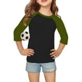 thumbnail image 6 of fnnxnal Big Girls 7T Green Raglan Sleeve Long Sleeve Tee - Soft Stretchy Machine Washable School Casual Kids Top, 6 of 6