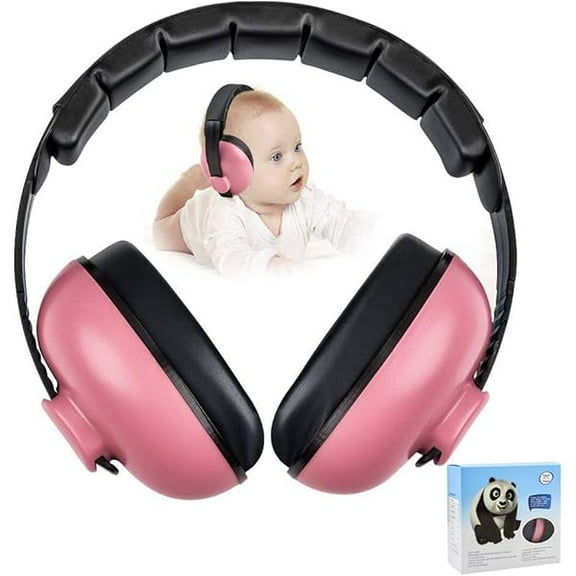 Baby Ear Protection Noise Cancelling Headphones for Kids Noise Reduction Hearing Protection Earmuffs for 0-3 Years Babies, Toddlers, Infant (Redrose)