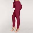 thumbnail image 5 of Leesechin Khaki Pants for Women Summer High Waist Trousers Sexy Bow Slim Elastic Trousers, 5 of 9
