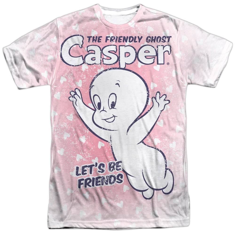 Casper The Friendly Ghost Cartoon TVShow Retro Friends Adult Front Print  T-Shirt 