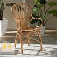 thumbnail image 2 of Bowery Hill 17.7" Modern Rattan Curved Arms Armchair in Natural, 2 of 10