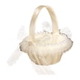 thumbnail image 3 of Cesta de flores para niña de la boda, cesta de flores de encaje, elegante cesta de flores de satén para Estilo B, 3 of 9
