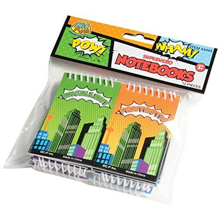 Super Spiral - Lot Of 12 Assorted Comic Book Super Hero Mini Notebook Spiral Bound Memo Pads
