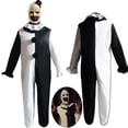 thumbnail image 2 of Disfraz de Cosplay de payaso Joker de la película Terrifier, Mono Blanco y negro de terror, traje de bufanda, Carnaval, Unisex, 2 of 4