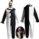 thumbnail image 2 of Disfraz de Cosplay de payaso Joker de la película Terrifier, Mono Blanco y negro de terror, traje de bufanda, Carnaval, Unisex, 2 of 4