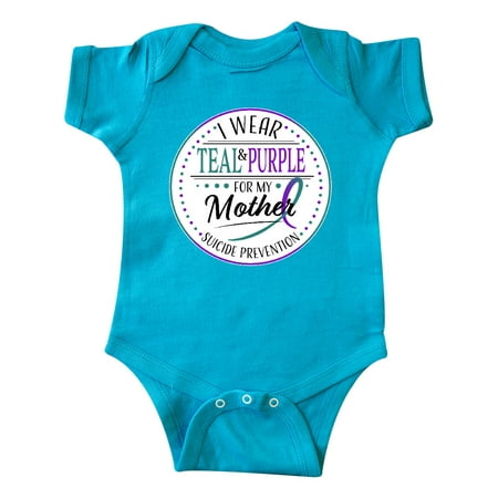 

Inktastic Suicide Prevention- I Wear Teal and Purple for My Mother Gift Baby Boy or Baby Girl Bodysuit