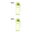 thumbnail image 2 of Yuarrent Hervidor de agua de plástico a prueba de fugas botella de bebida portátil para actividades al aire libre, verde transparente, 400 ml Verde transparente 400ml 2piezas, 2 of 6