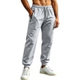 thumbnail image 2 of WAVSUF Men's Athletic Jogger Pants Loose Fit Adjustable Drawstring Side Pockets Fall Sporty Pants Gray L, 2 of 7