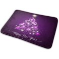 thumbnail image 1 of Doormats Floor Mat Merry Christmas Tree Shine Stars Purple Christmas Tree Winter Snow Lightweight Funny Area Rug Entrance Front Door Rugs Non-Slip Indoor Garden Kitchen Bathroom 23.6 x15.7 Inch, 1 of 4