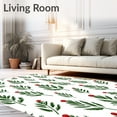 thumbnail image 2 of ODIKA 2'x3' Machine Washable Non-Slip Area Rug, Festive Pine Sprigs and Berry Clusters Winter Holiday Duo High Traffic Rug with Pad, Green, 623653, 2 of 8