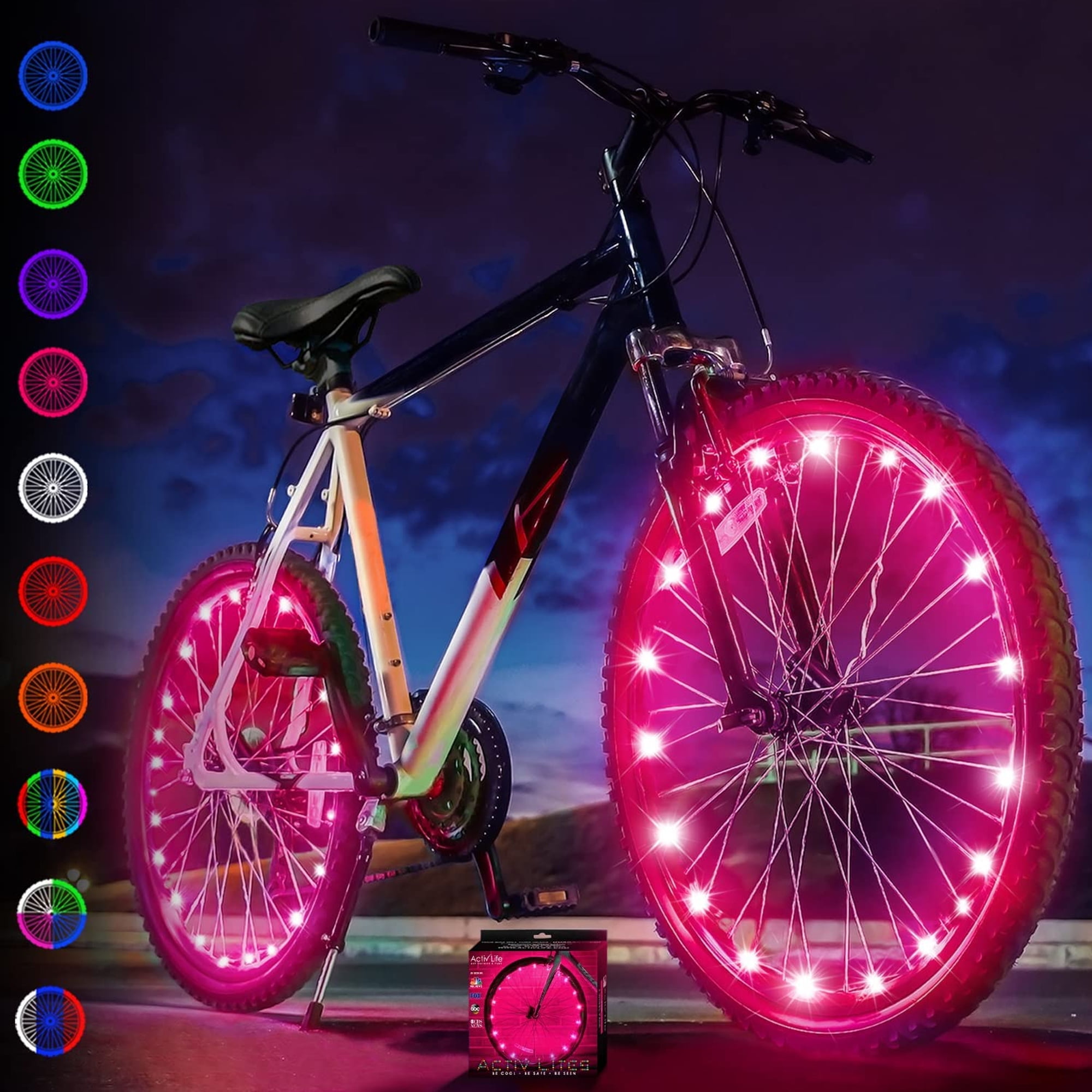 1Pcs Pink LED Flash Mountain Bike Bicyc Front Tail Silicone Light Lamp Clip Pink 