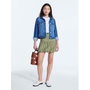 Free Assembly Women's Cropped Denim Jacket with Long Sleeves, Sizes XS-2XL