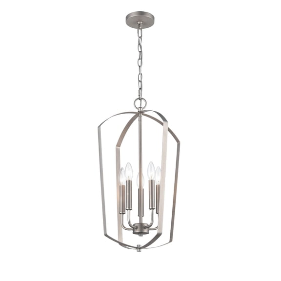 9825-SN-Millennium Lighting-Ivey Lake - 5 Light Chandelier-24 Inches Tall and 15 Inches Wide-Satin Nickel Finish    -Traditional Installation