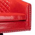 thumbnail image 6 of Swivel Accent Barrel Chair, Modern Tufted PU Leather Upholstered Armchair with Nailhead Trims and Metal Base, Comfy Single Sofa Chair Lounge Chair with Curved Backrest and Armrest for Living Room, Red, 6 of 7