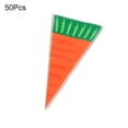 thumbnail image 2 of CCOCC 2026 New 50 Pcs Easter Carrot Candy Bag,Cone Bags Carrot Shaped Green Top Goody Bags 7.9 * 15.8" Plastic Treat Bags Triangle Bags for Bean Cookies Popcorn Easter Party Supplies, 2 of 3