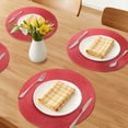 thumbnail image 2 of Farmhouse Placemats Set of 6 Woven Placemats for Dining Table Decor  Washable Kitchen Table Mat Wipe Clean Red 15inch, 2 of 6